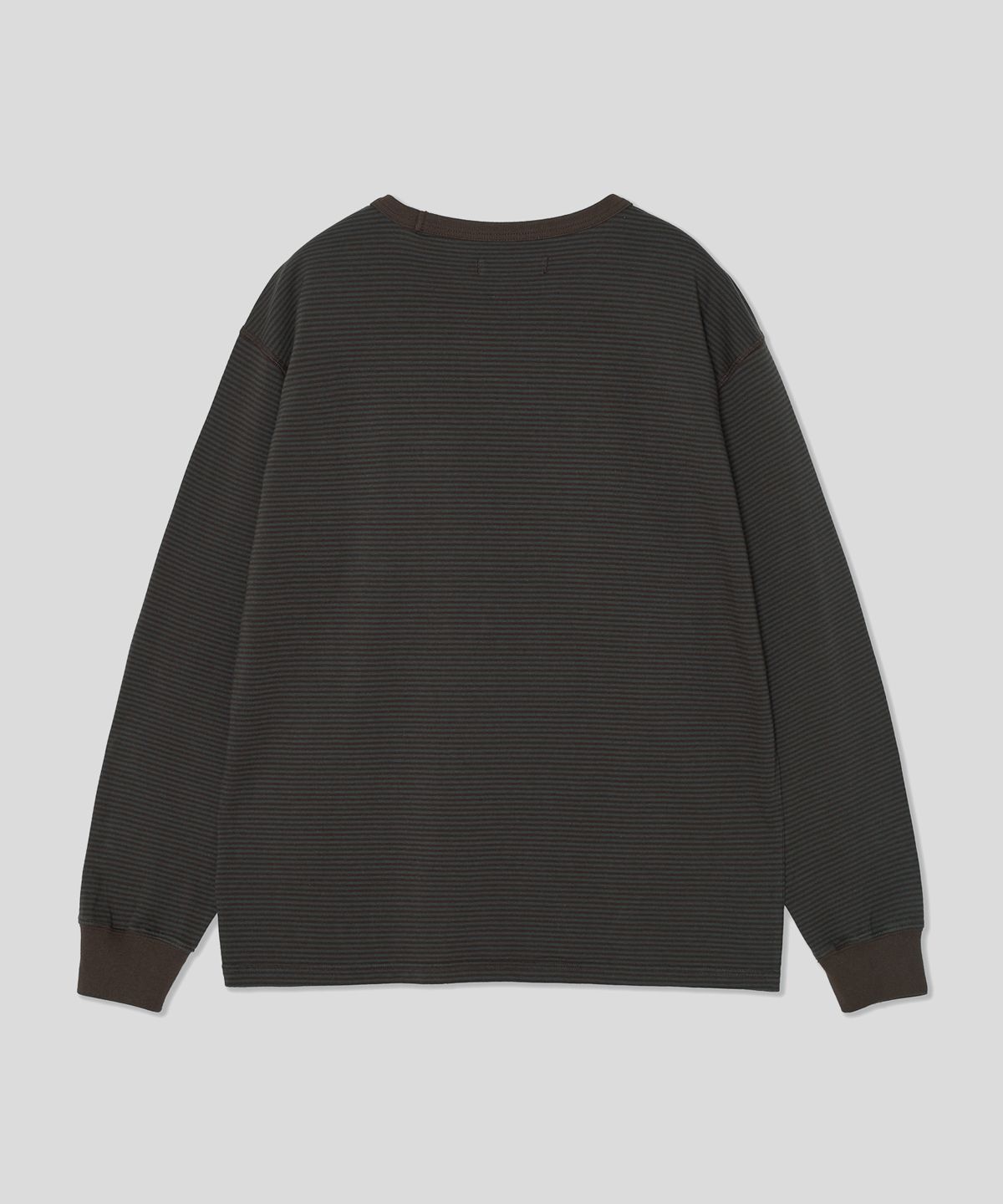 온셋(ONSET) STEADY STRIPE LONG SLEEVE T SHIRTS (BROWN/CHARCOAL)