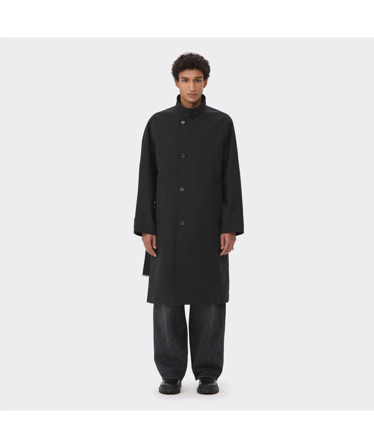 커스텀멜로우(CUSTOMELLOW) Black Highneck Trench Coat CWCAS26111BKX