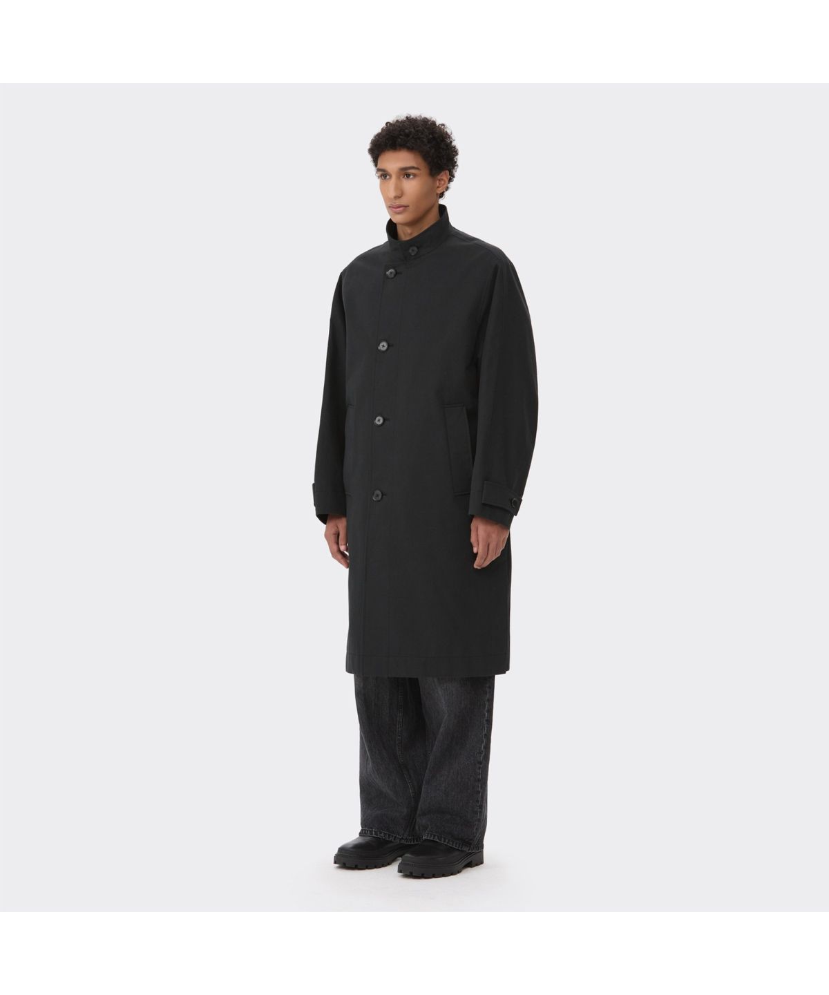 커스텀멜로우(CUSTOMELLOW) Black Highneck Trench Coat CWCAS26111BKX