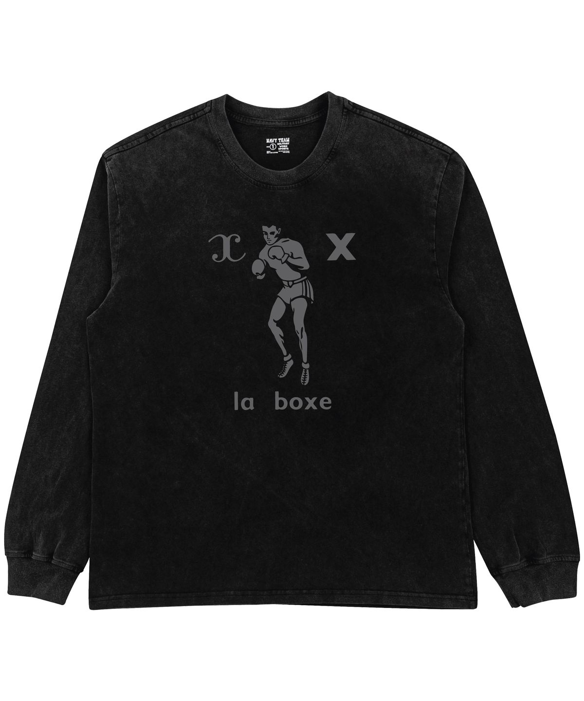 네이비팀(NAVYTEAM) la boxe 피그먼트 다잉 롱 티셔츠