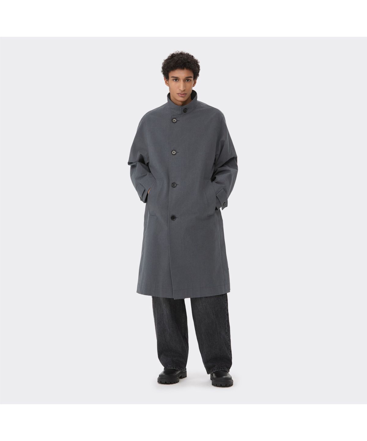 커스텀멜로우(CUSTOMELLOW) Grey Highneck Trench Coat CWCAS26111GYX