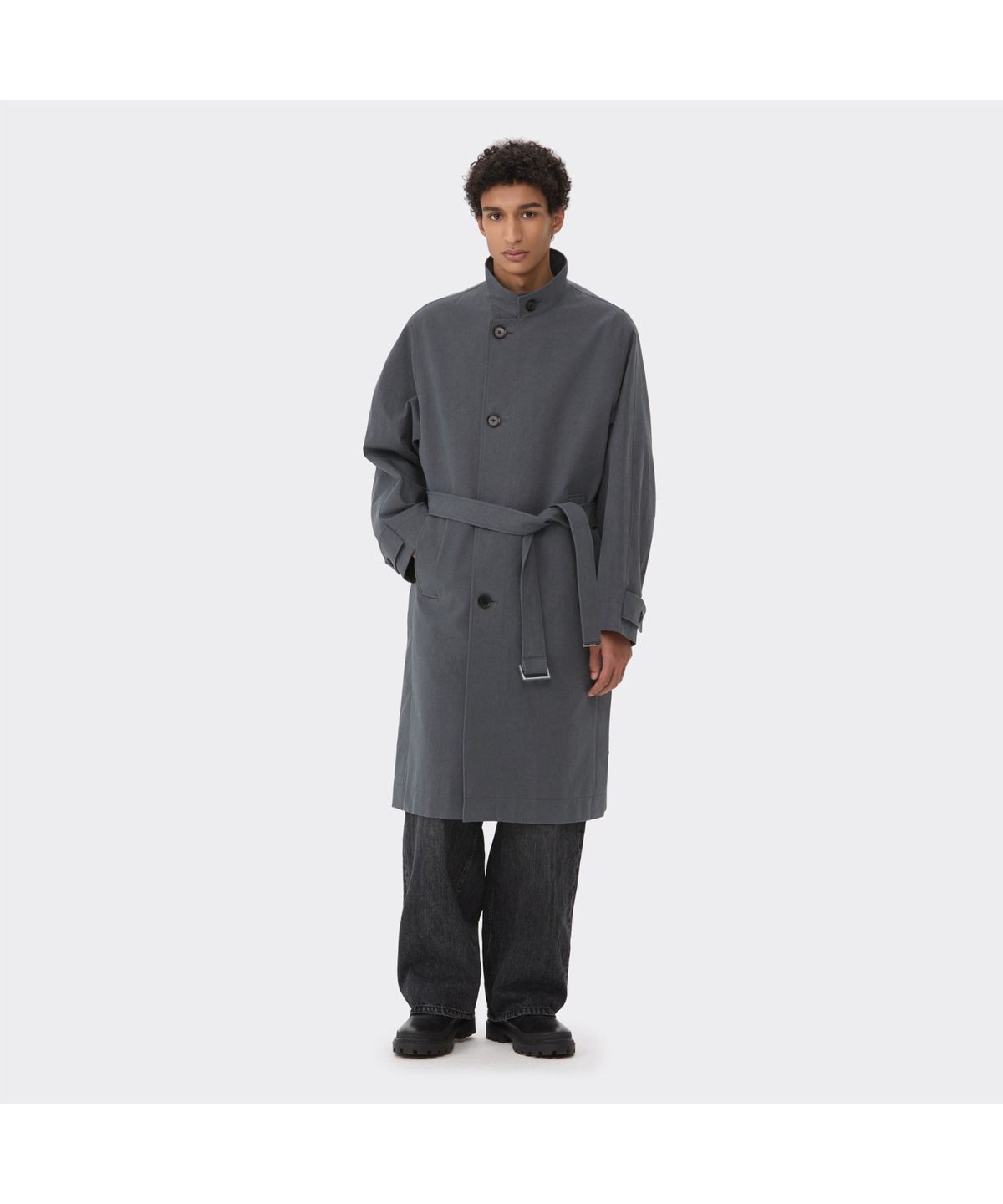 커스텀멜로우(CUSTOMELLOW) Grey Highneck Trench Coat CWCAS26111GYX