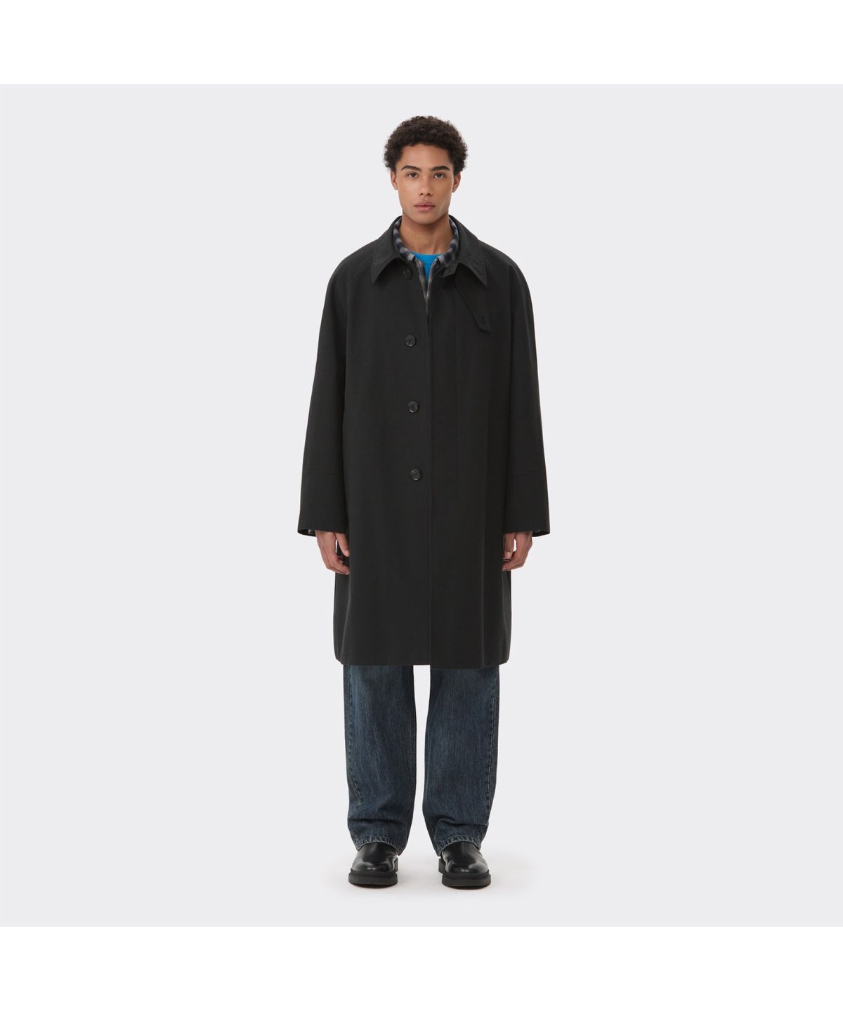 커스텀멜로우(CUSTOMELLOW) Black Cotton Balmaccan Coat CWCAS26112BKX