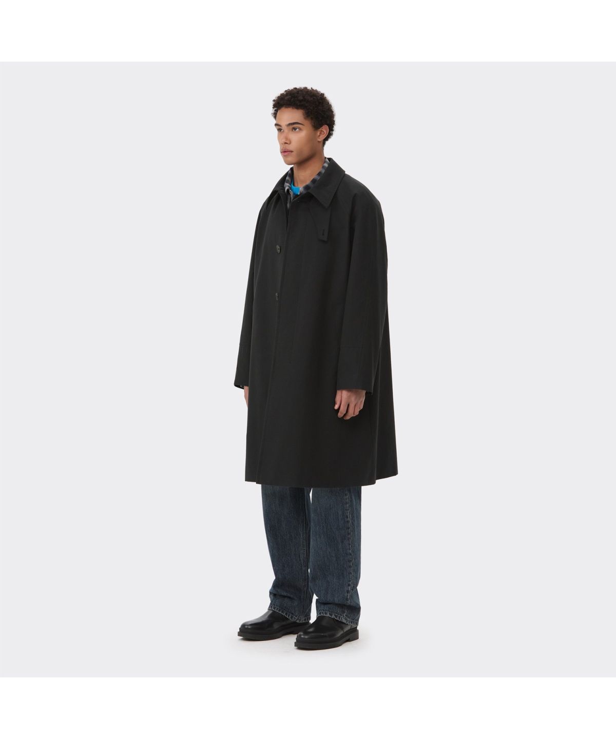 커스텀멜로우(CUSTOMELLOW) Black Cotton Balmaccan Coat CWCAS26112BKX