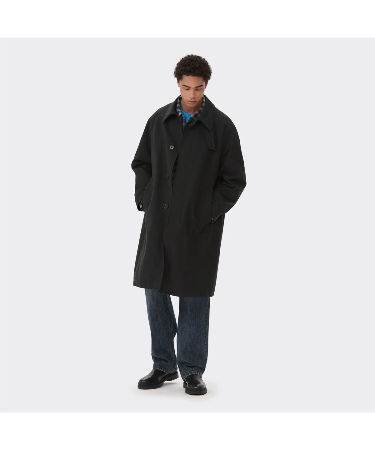 커스텀멜로우(CUSTOMELLOW) Black Cotton Balmaccan Coat CWCAS26112BKX