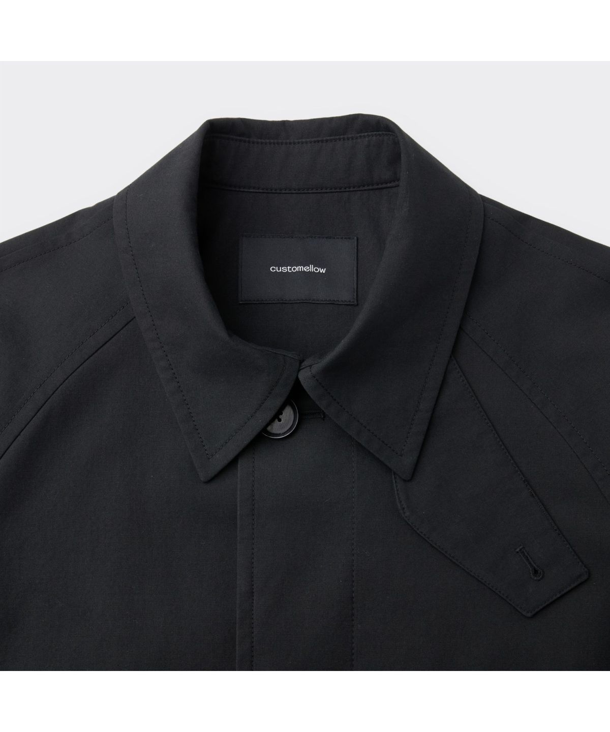 커스텀멜로우(CUSTOMELLOW) Black Cotton Balmaccan Coat CWCAS26112BKX