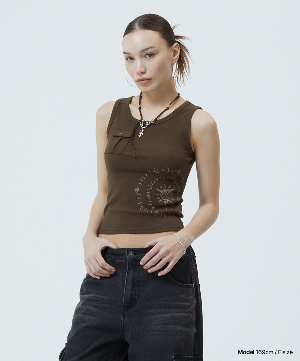마하그리드(MAHAGRID) CAVE TANK TOP BROWN(MG2GMFT547A)