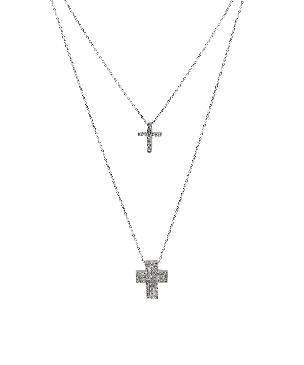 아이엠제이(IAMJ) [925 Silver] 트윈 크로스 두줄 목걸이 (2colors)
