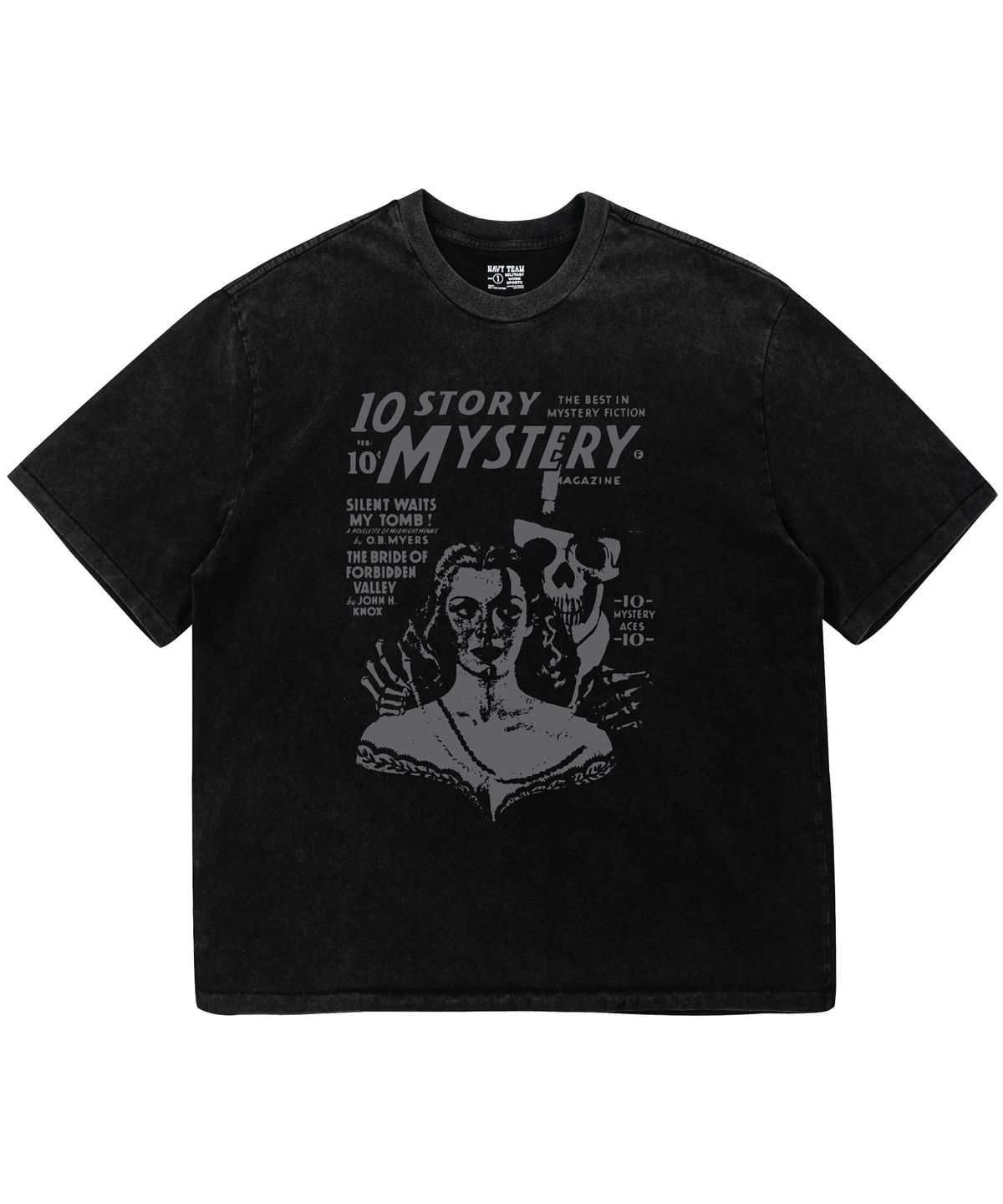 네이비팀(NAVYTEAM) 10 STORY MYSTERY 피그먼트 다잉 반팔 티셔츠