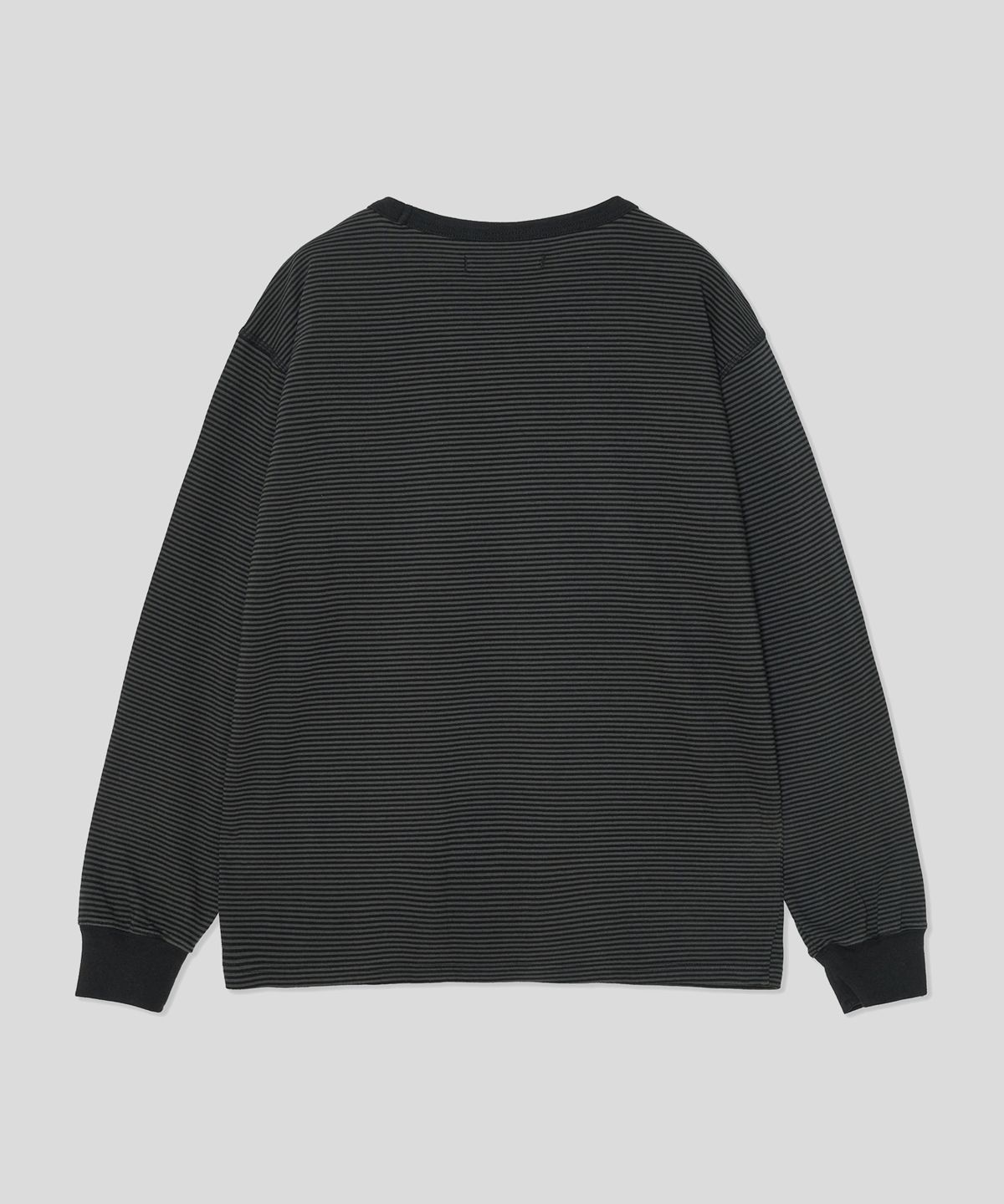 온셋(ONSET) STEADY STRIPE LONG SLEEVE T SHIRTS (CHARCOAL/BLACK)
