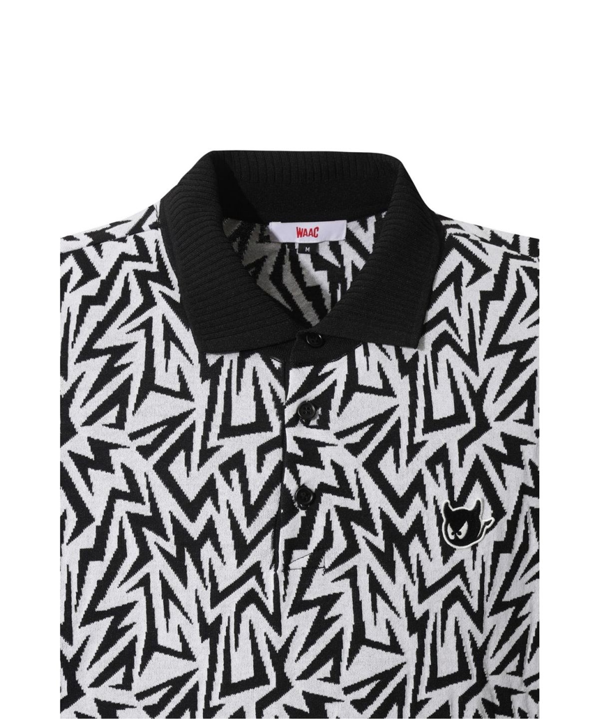 왁(WAAC) Men WAACKY Illusion Pattern Knit Polo WMWAM26204BKX