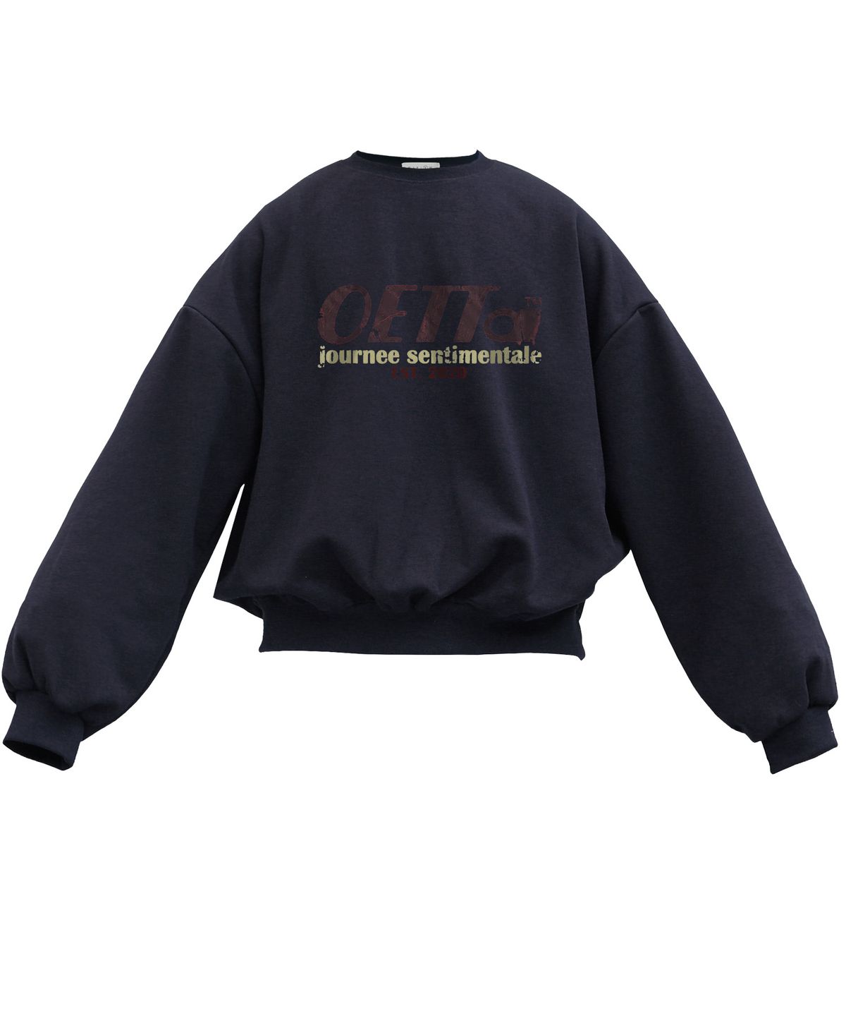 오에타(OETTA) 센티멘탈 더블 코튼 오버숄더 벌룬핏 맨투맨