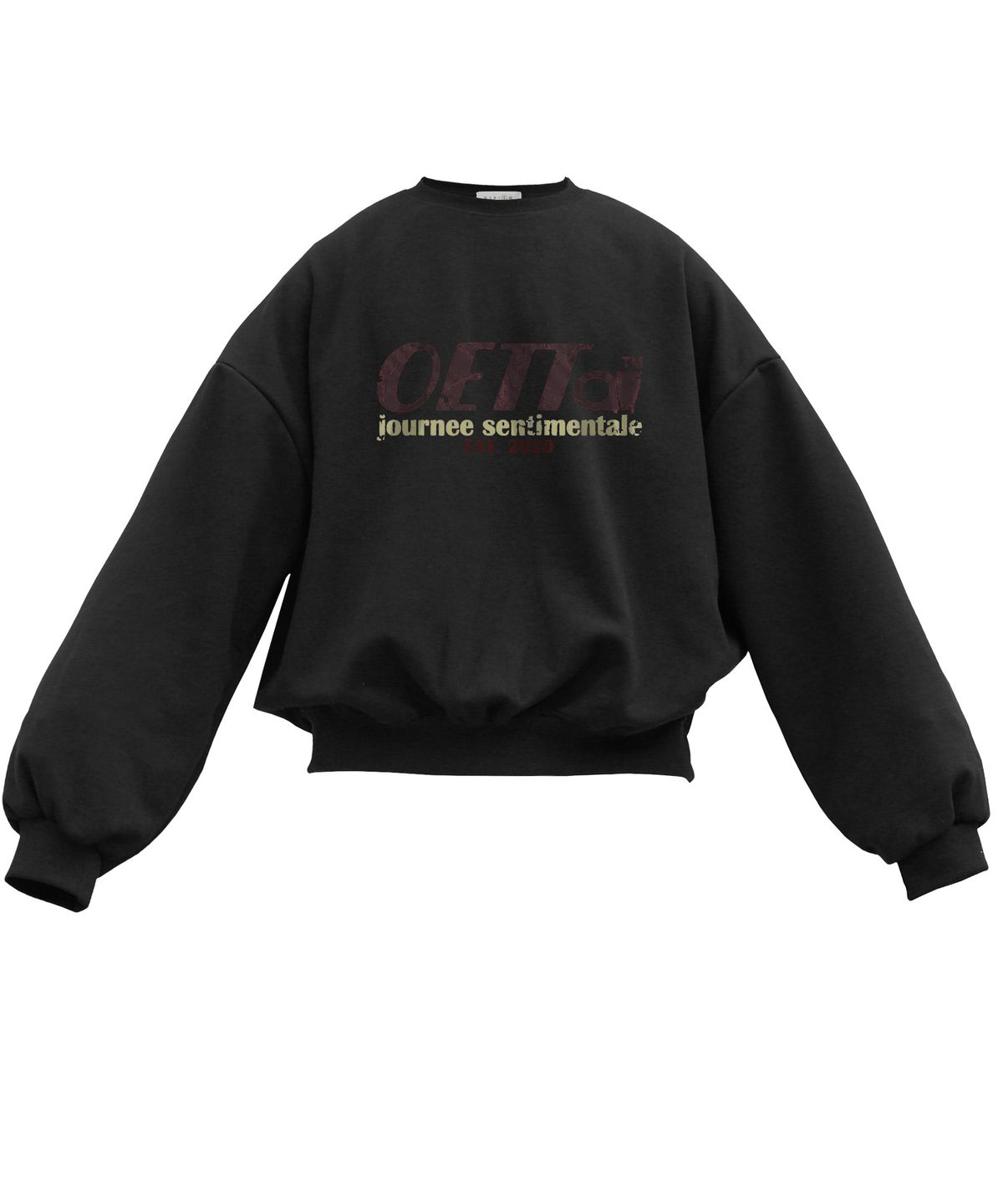 오에타(OETTA) 센티멘탈 더블 코튼 오버숄더 벌룬핏 맨투맨