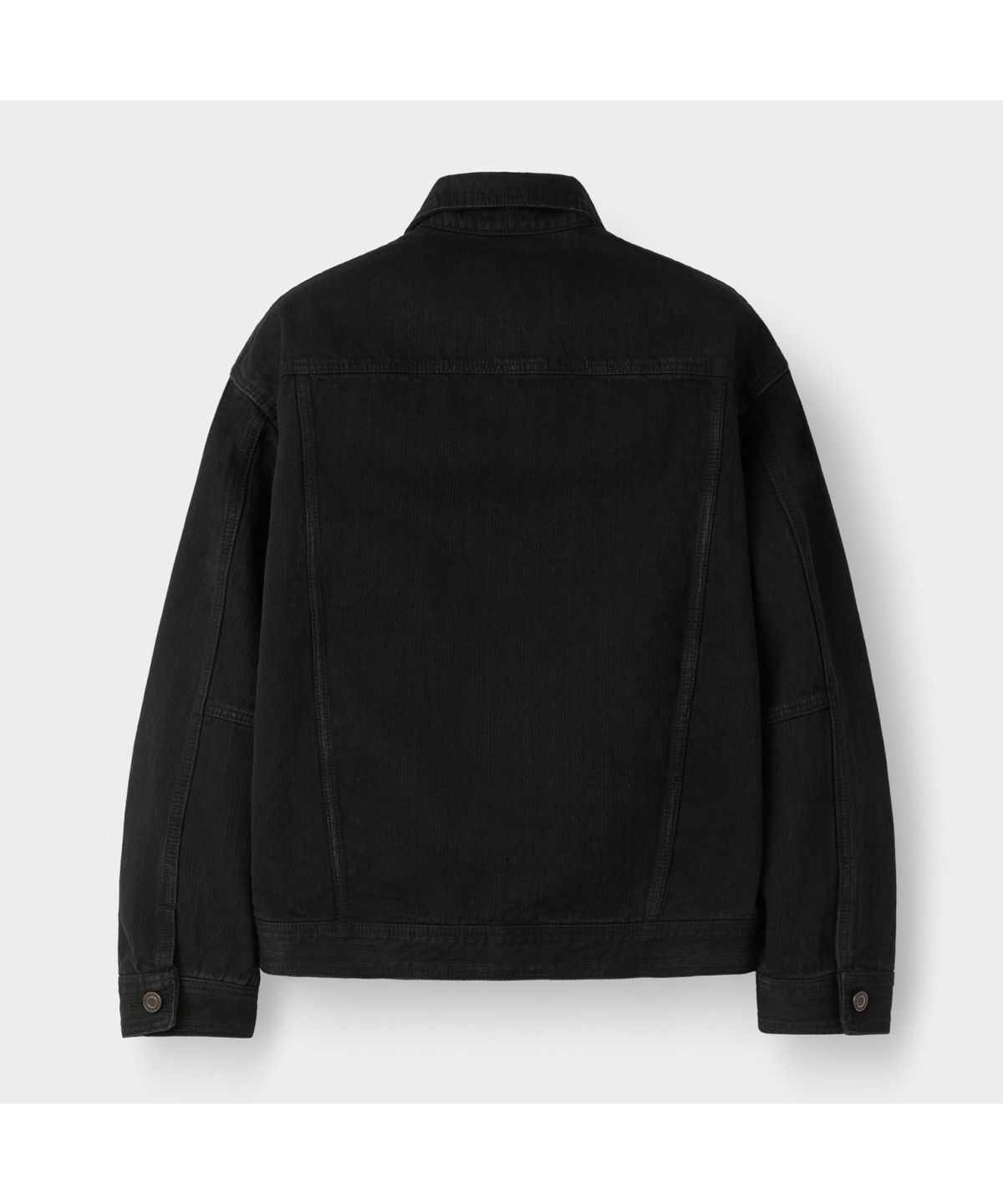 커스텀멜로우(CUSTOMELLOW) Black Wale Denim Trucker Jacket CWJAS26122BKX