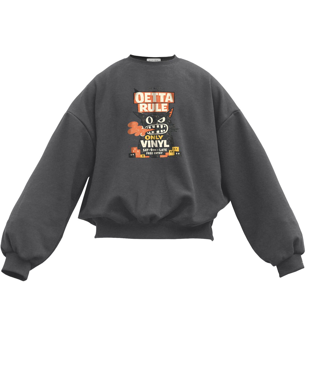 오에타(OETTA) 너티캣 더블 코튼 오버숄더 벌룬핏 맨투맨