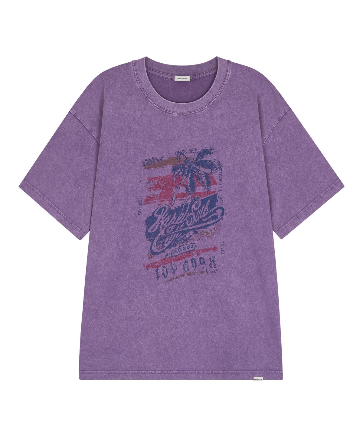 네이키드서프클럽(NAKED SURF CLUB) 빈티지 팜트리 오버핏 티셔츠 (Purple)