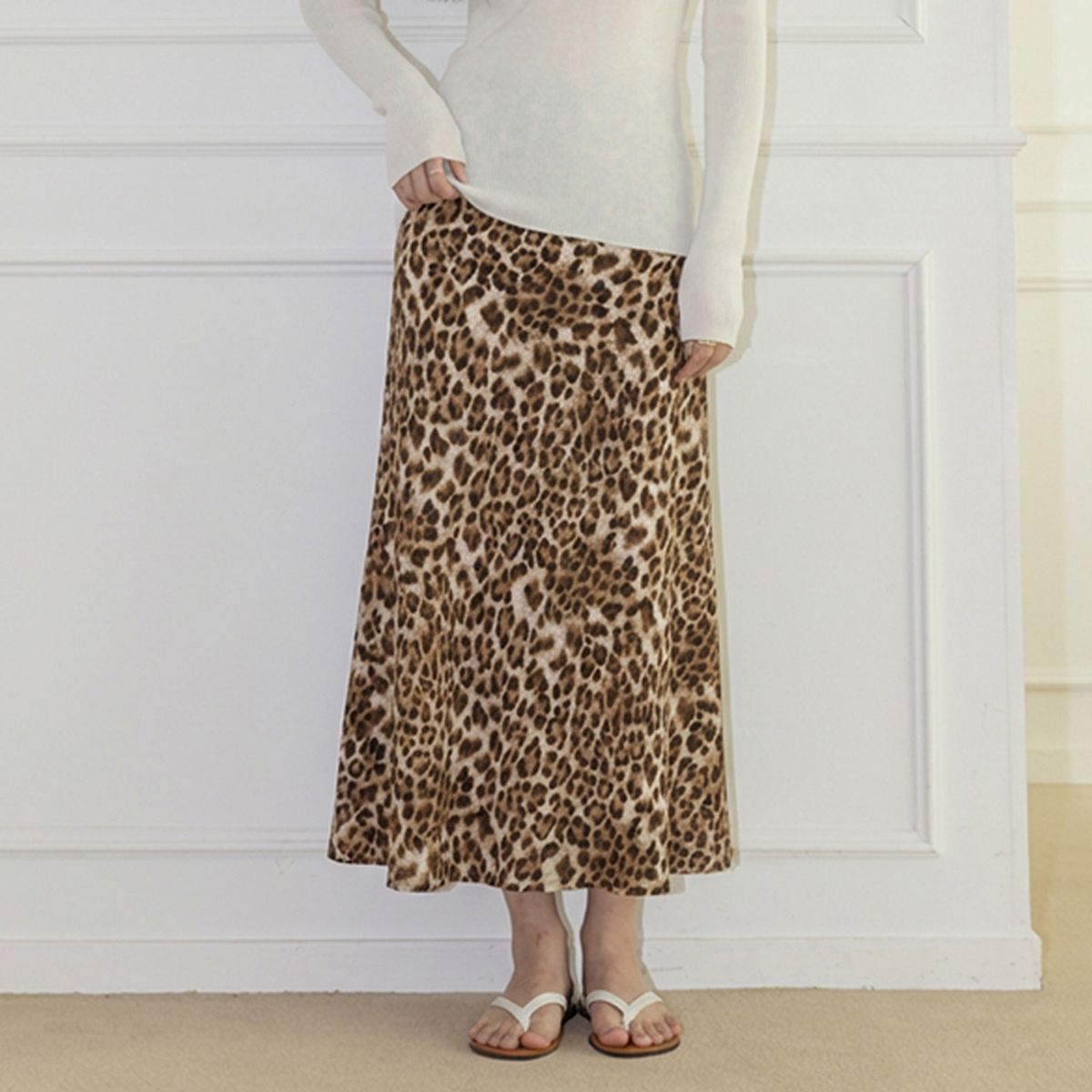 랭썬(LANGSON) LS_Chic leopard skirt_2color