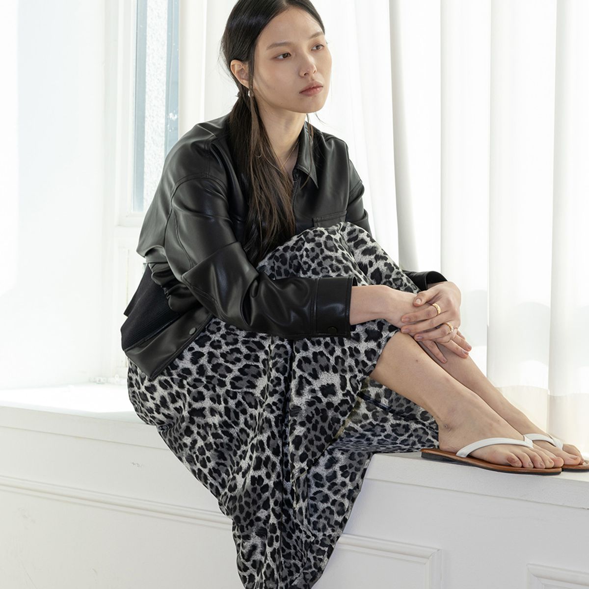 랭썬(LANGSON) LS_Chic leopard skirt_2color