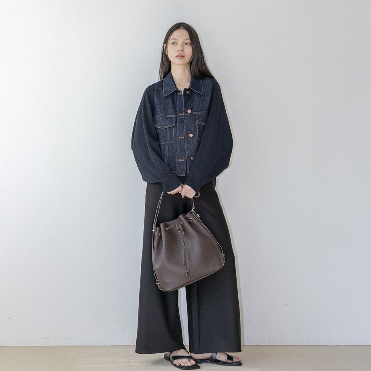 랭썬(LANGSON) LS_Mixed denim jacket_DARK BLUE