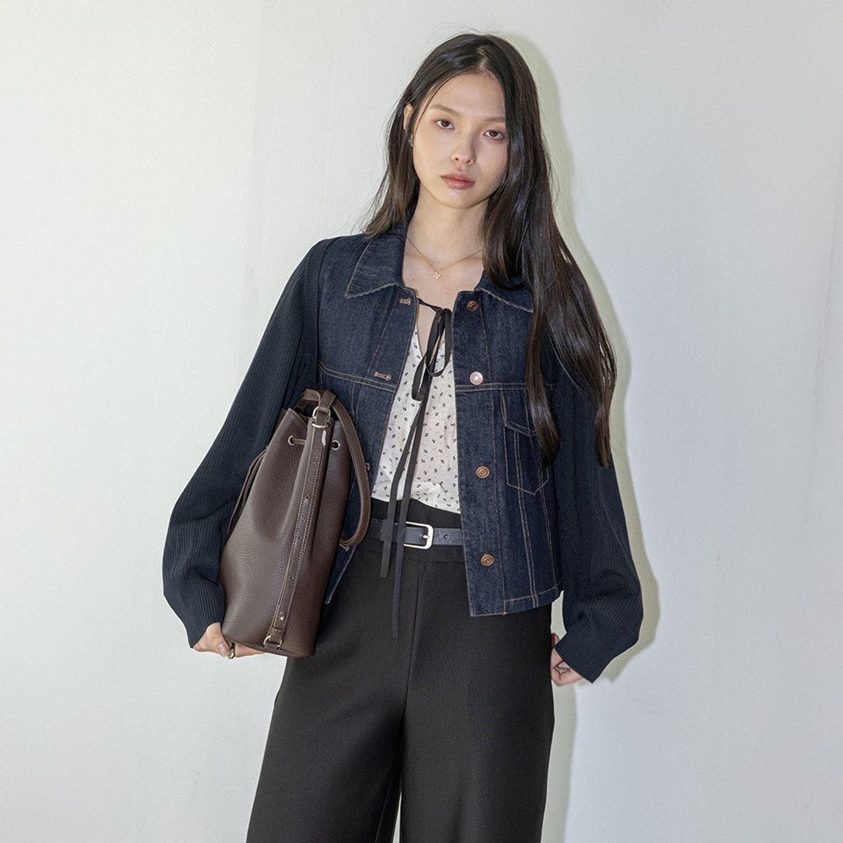 랭썬(LANGSON) LS_Mixed denim jacket_DARK BLUE