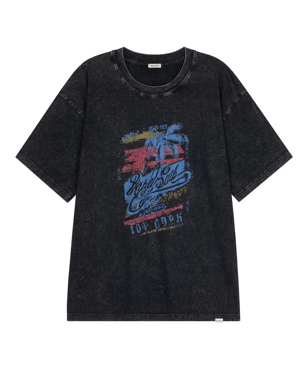 네이키드서프클럽(NAKED SURF CLUB) 빈티지 팜트리 오버핏 티셔츠 (Charcoal)