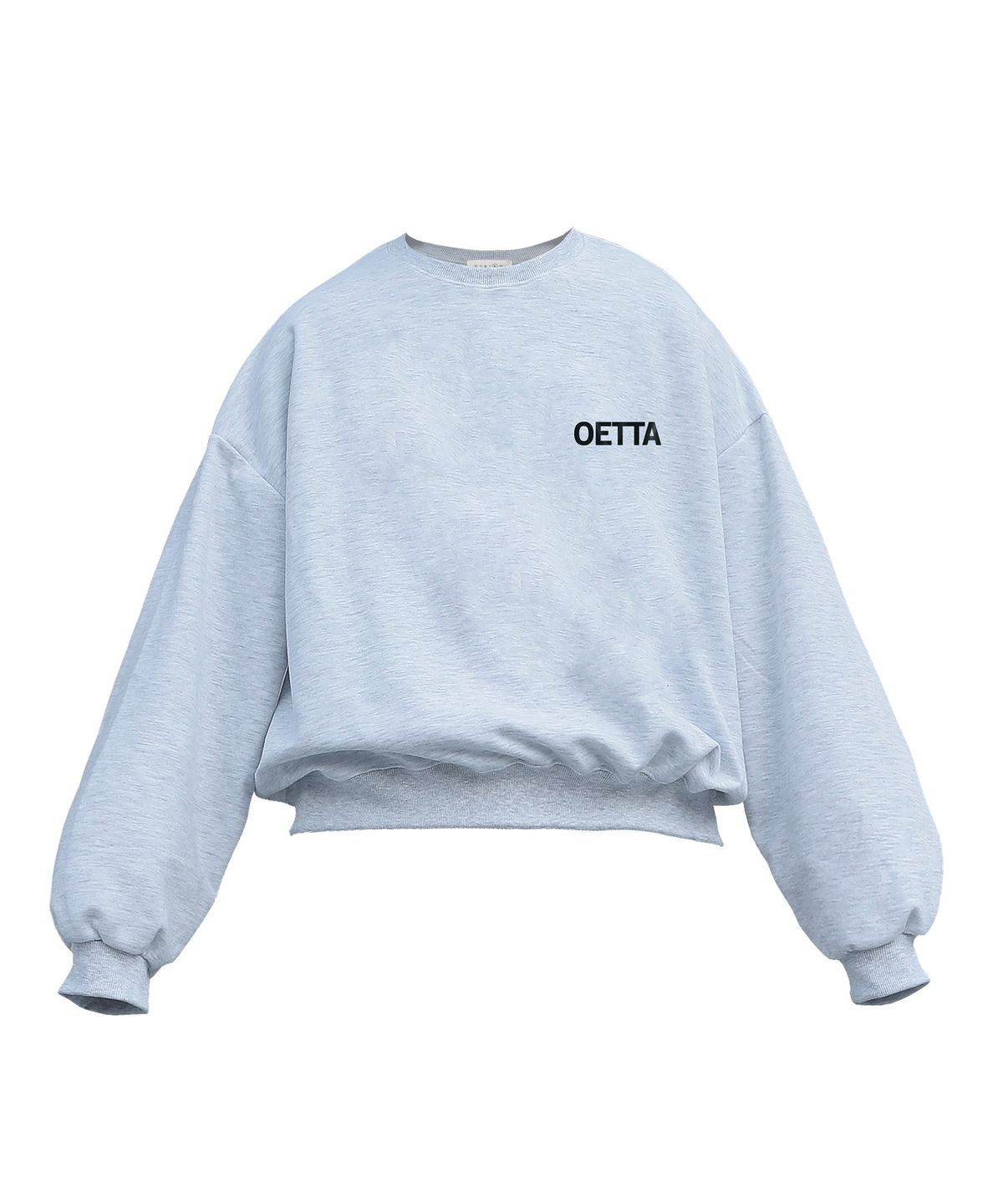 오에타(OETTA) 코어로고 더블 코튼 오버숄더 벌룬핏 맨투맨