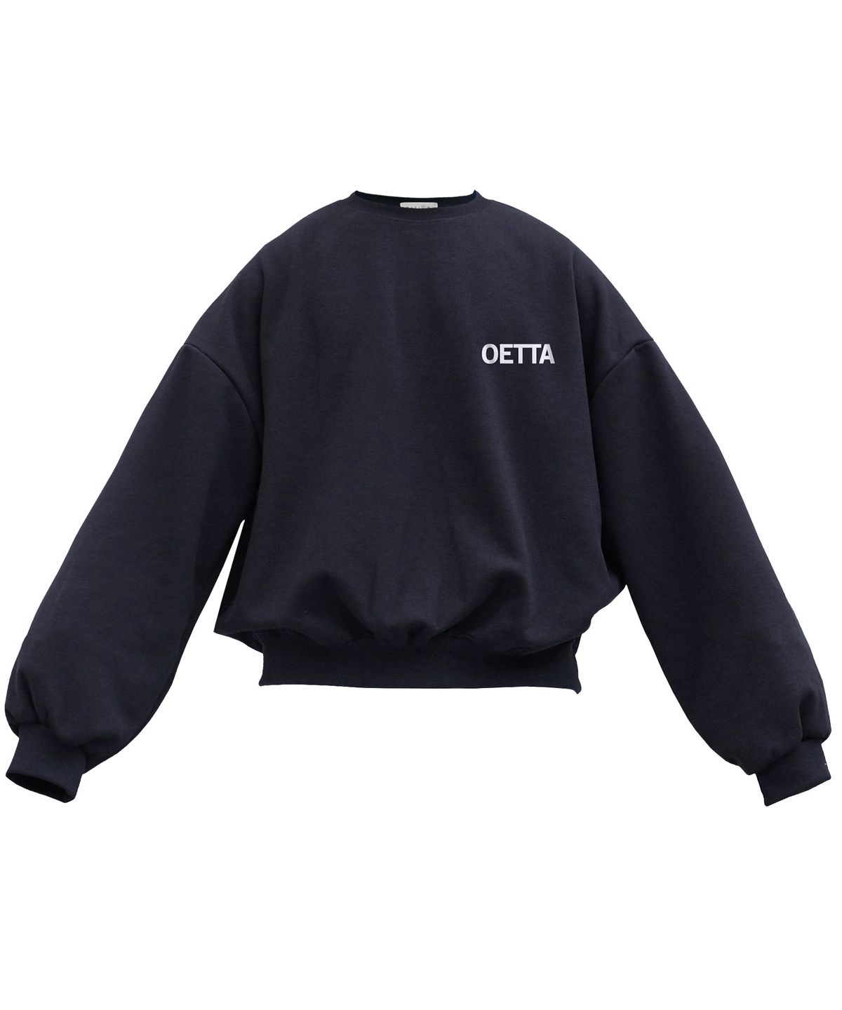 오에타(OETTA) 코어로고 더블 코튼 오버숄더 벌룬핏 맨투맨