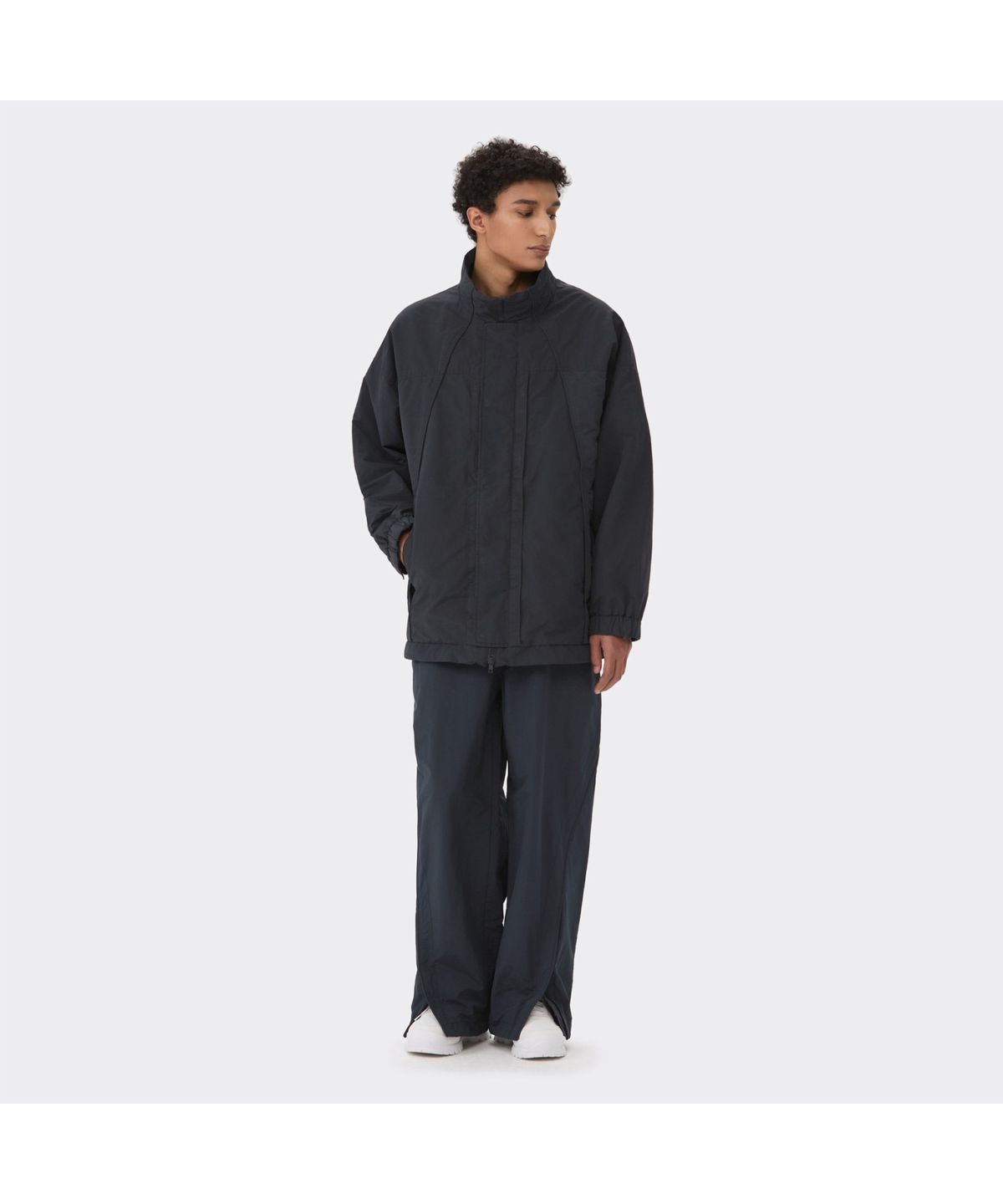 커스텀멜로우(CUSTOMELLOW) Grey Zip Curved Track Pants CWPAM26353GYD