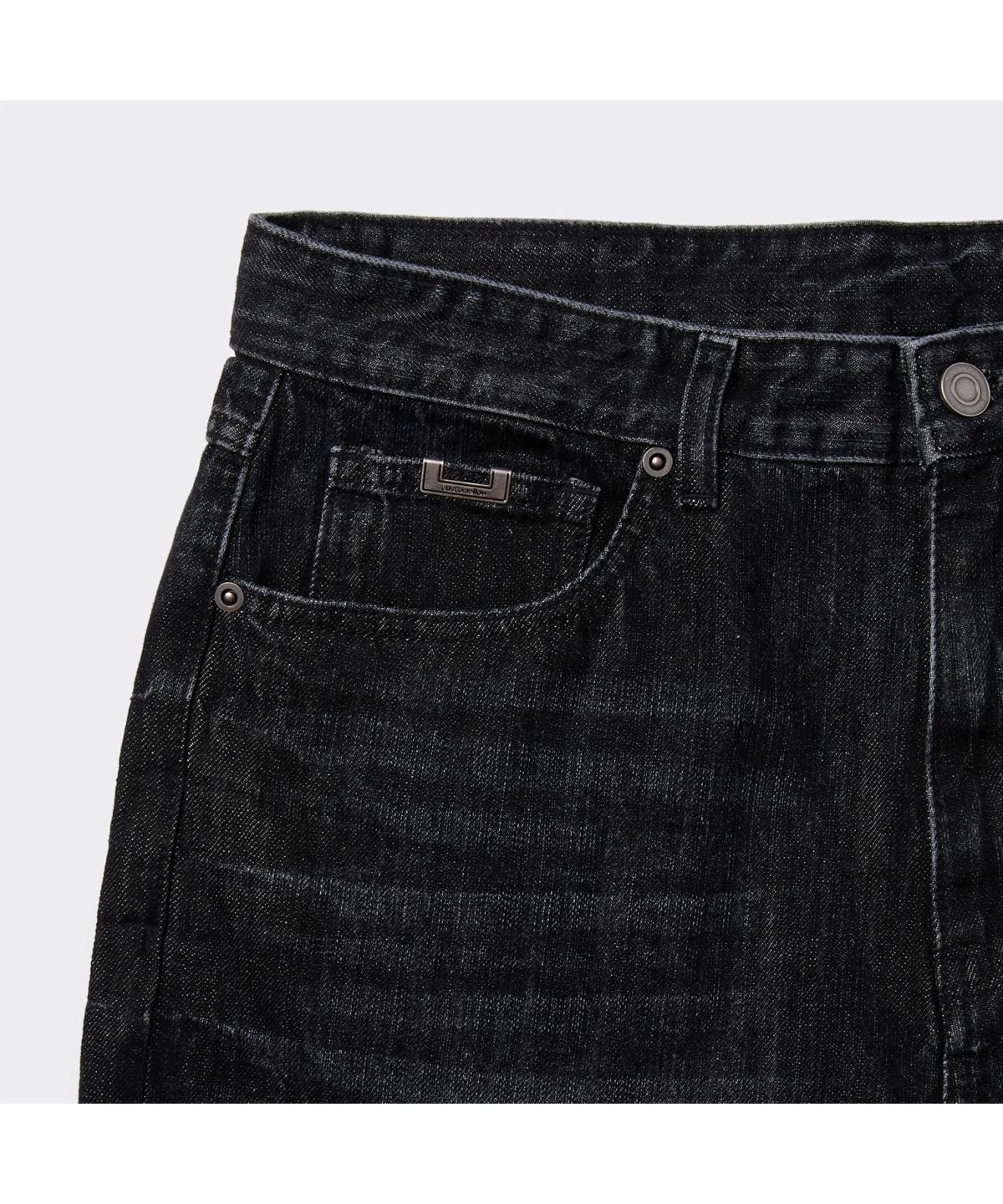 커스텀멜로우(CUSTOMELLOW) Black Straight Fit Jeans CWPAM26383BKX