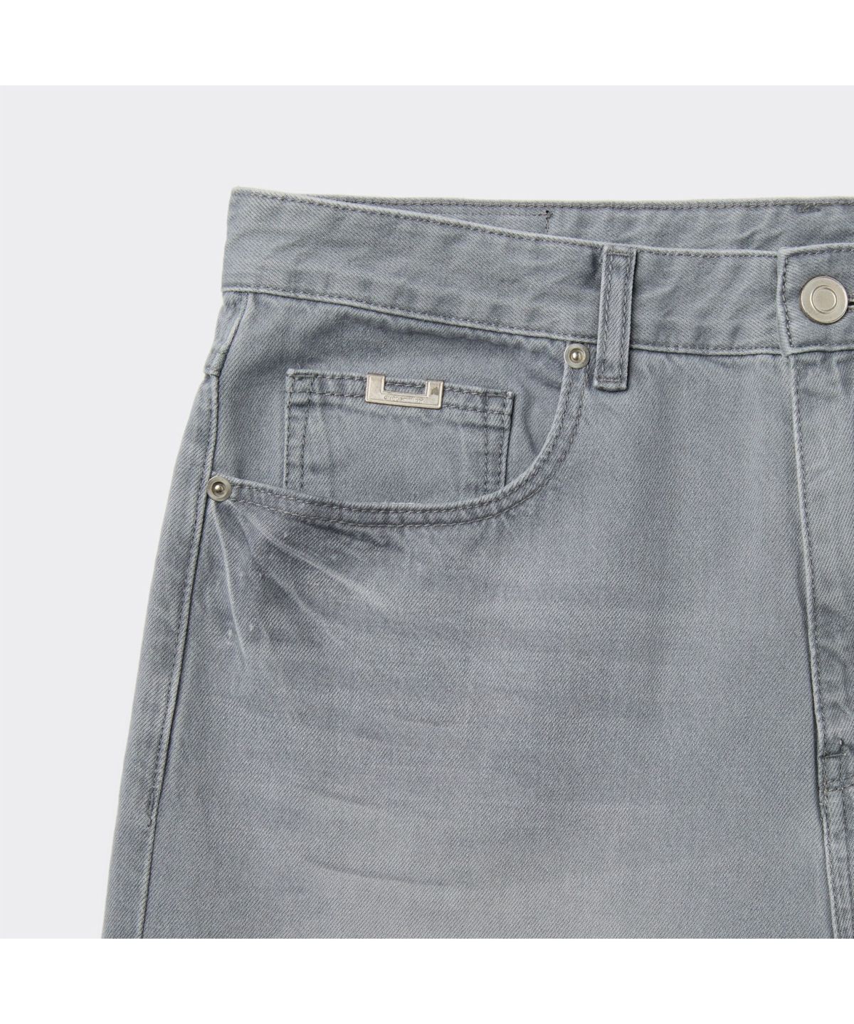 커스텀멜로우(CUSTOMELLOW) Grey Straight Fit Jeans CWPAM26384GYX