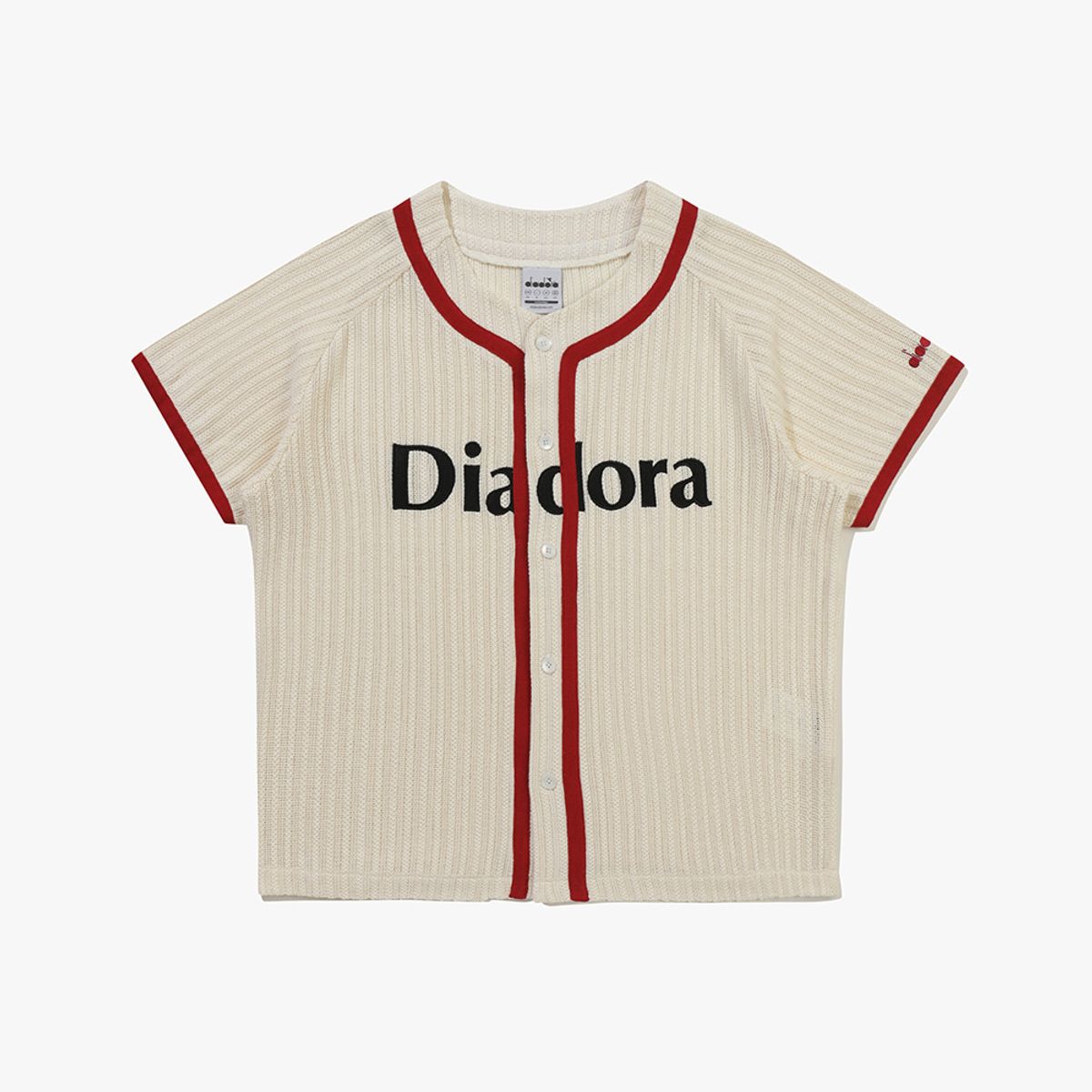 디아도라(diadora) 크로셰 야구 유니폼 가디건 IVORY