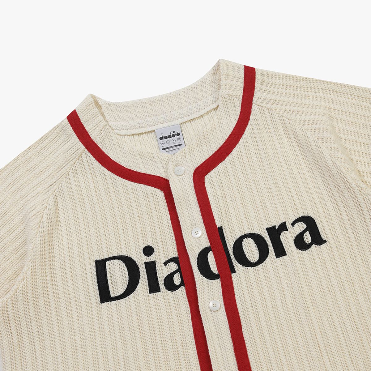 디아도라(diadora) 크로셰 야구 유니폼 가디건 IVORY