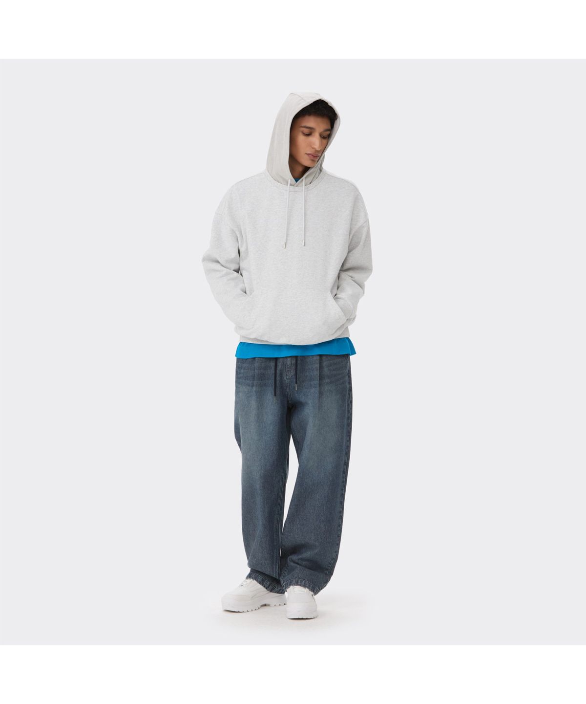 커스텀멜로우(CUSTOMELLOW) Blue Loose Fit Drawstring Jeans CWPAM26385BUX