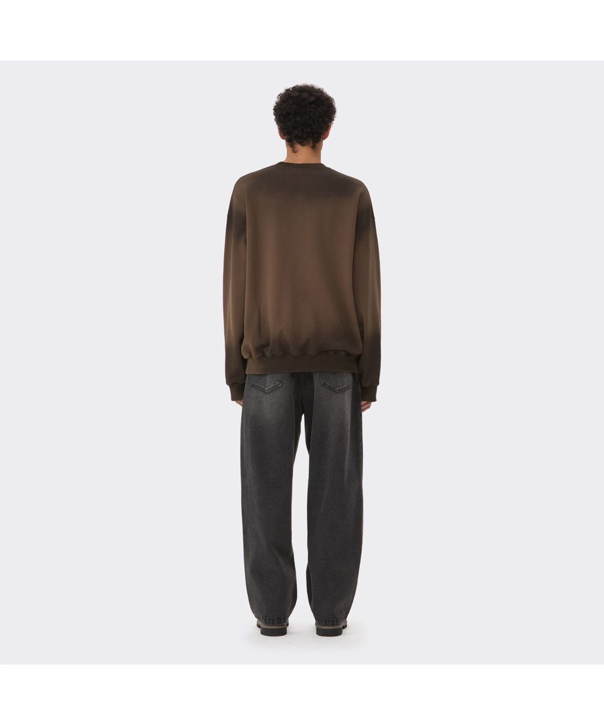 커스텀멜로우(CUSTOMELLOW) Black Loose Fit Drawstring Jeans CWPAM26386BKX