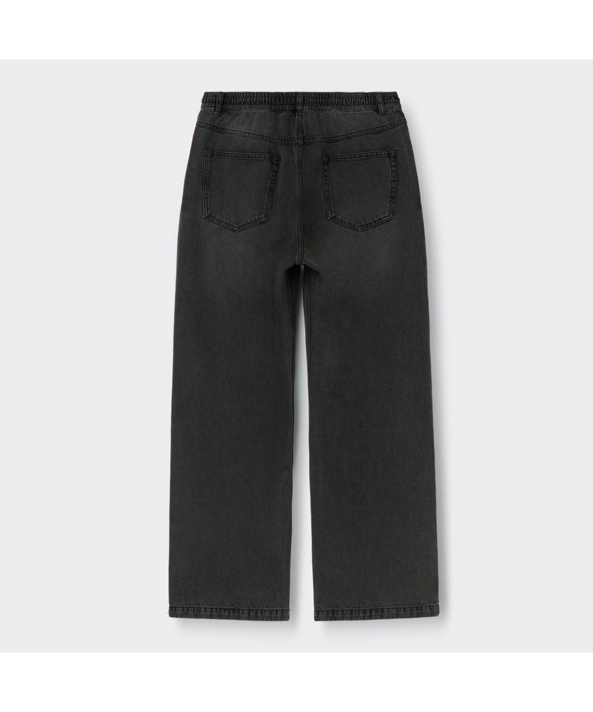 커스텀멜로우(CUSTOMELLOW) Black Loose Fit Drawstring Jeans CWPAM26386BKX