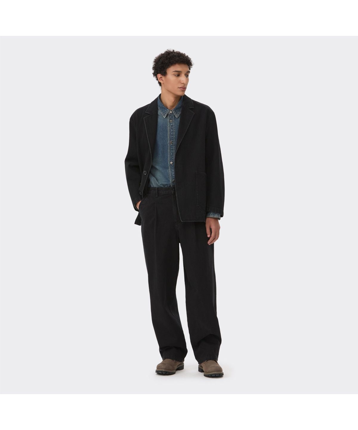 커스텀멜로우(CUSTOMELLOW) Black One Tuck Jeans CWPAM26390BKX