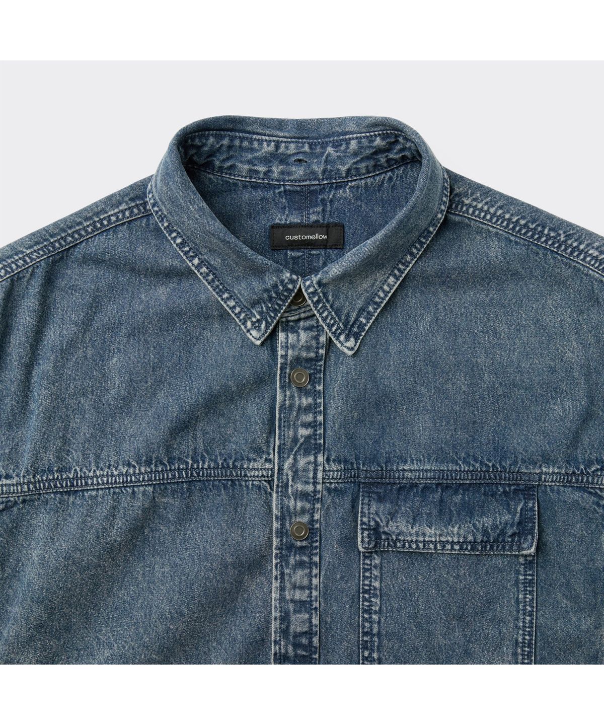 커스텀멜로우(CUSTOMELLOW) Blue Hood Denim Shirt CWSAM26191BUX