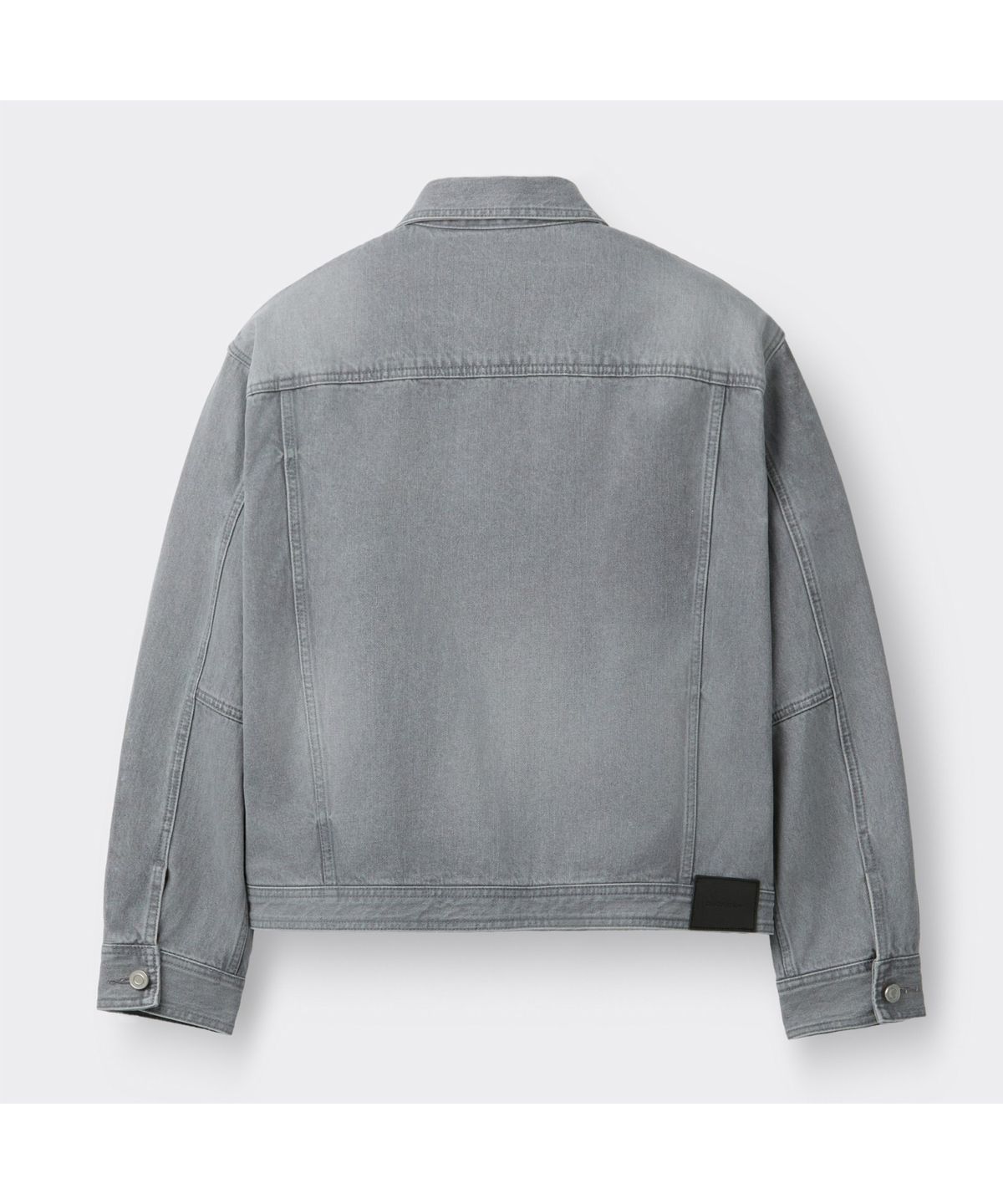 커스텀멜로우(CUSTOMELLOW) Grey Curved Line Vintage Denim Shirt CWSAM26192GYX