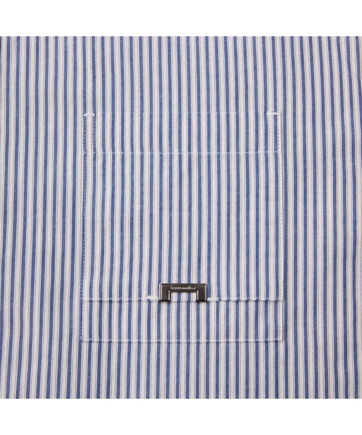 커스텀멜로우(CUSTOMELLOW) Blue Oversized Fit Stripe Shirt CWSAM26206BUX