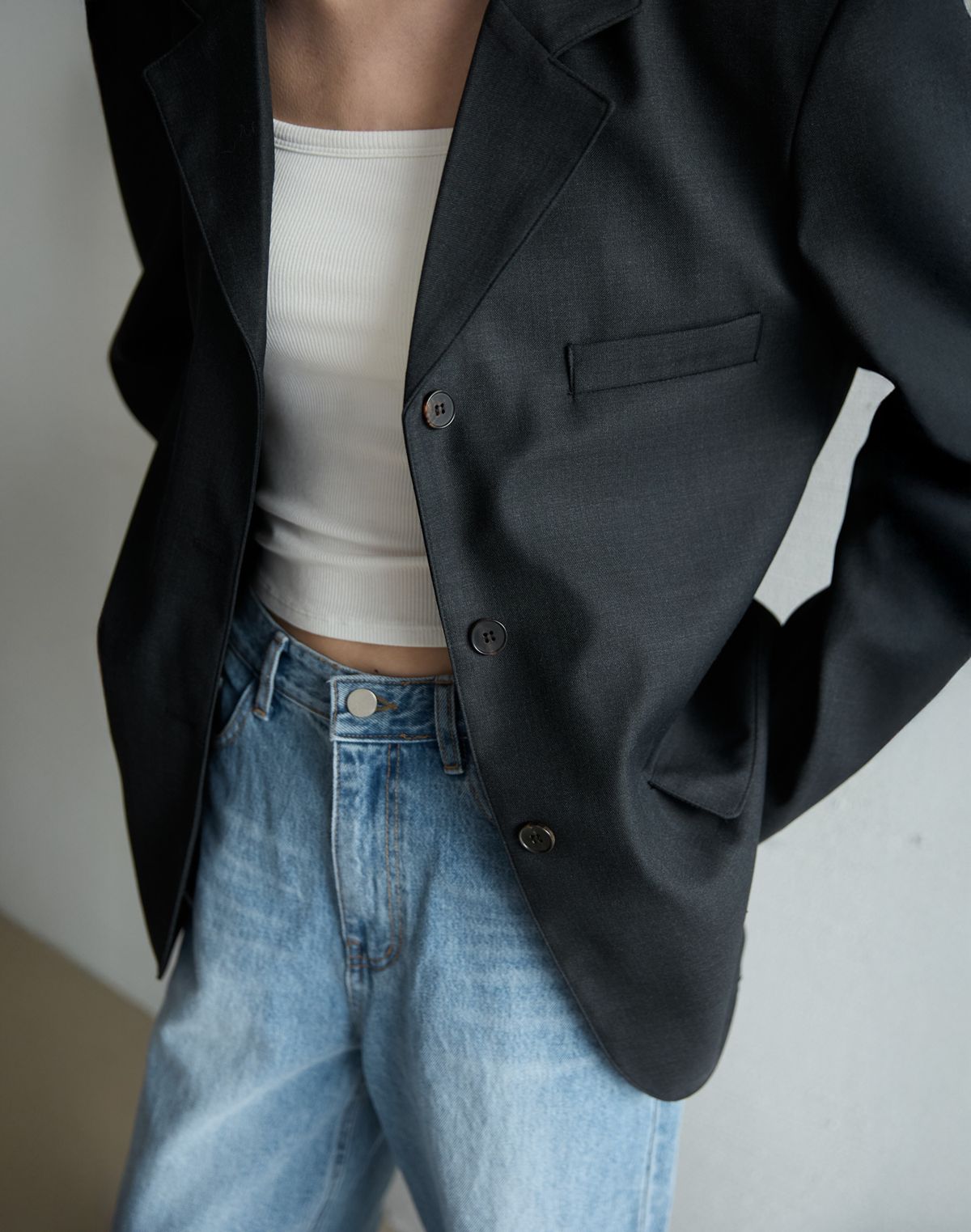 누토프(NUTOFFE) Classic Wool Jacket_Dark Gray