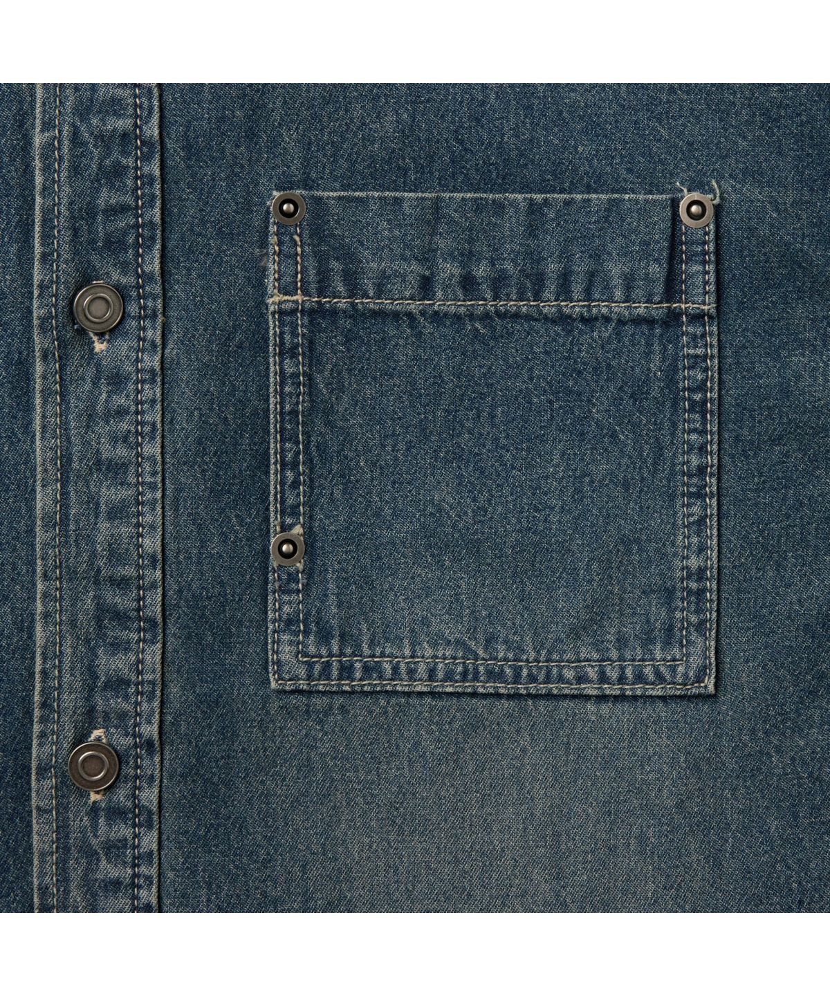 커스텀멜로우(CUSTOMELLOW) Blue Regular Fit Pocket Detail Denim Shirt CWSAM26223BUX