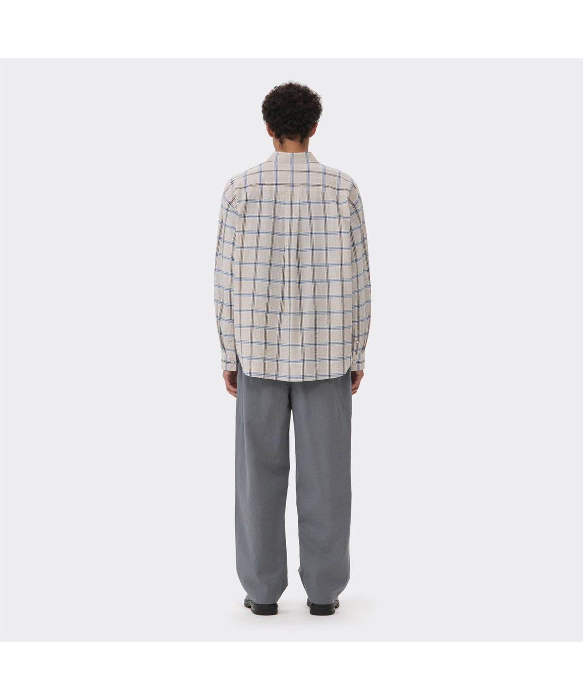 커스텀멜로우(CUSTOMELLOW) Ivory Oversized Fit Check Shirt CWSAM26202IVX