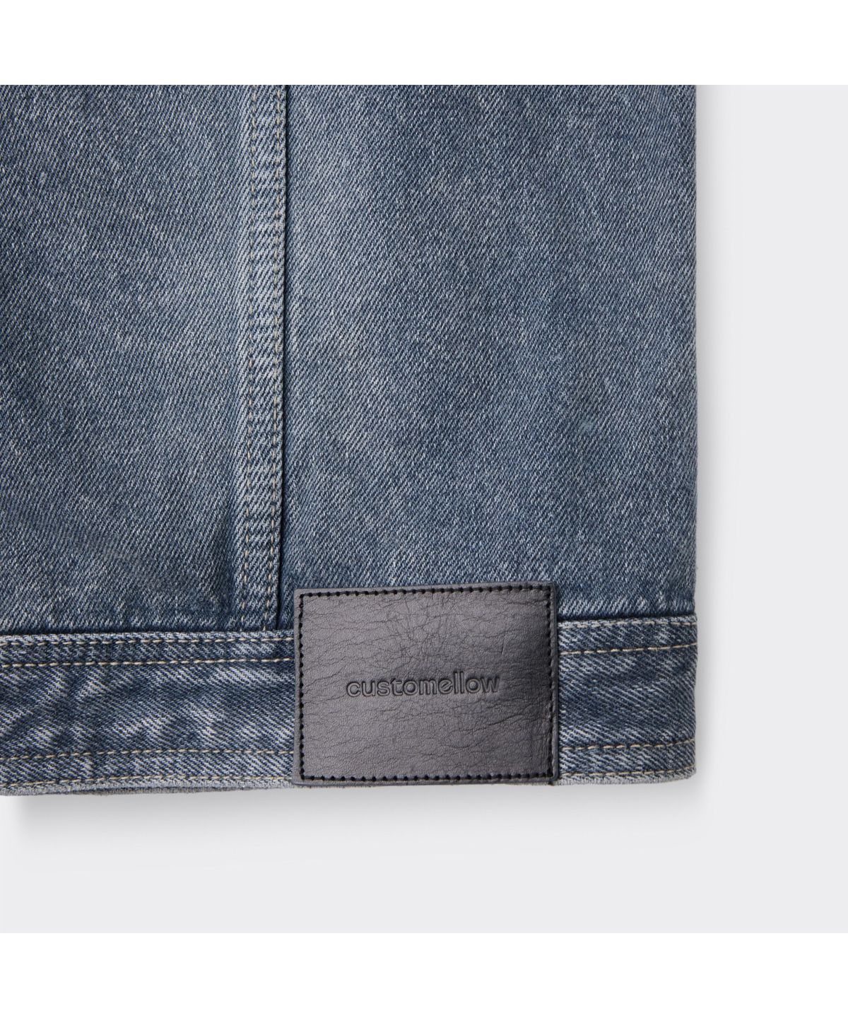 커스텀멜로우(CUSTOMELLOW) Blue Curved Line Vintage Denim Shirt CWSAM26192BUX