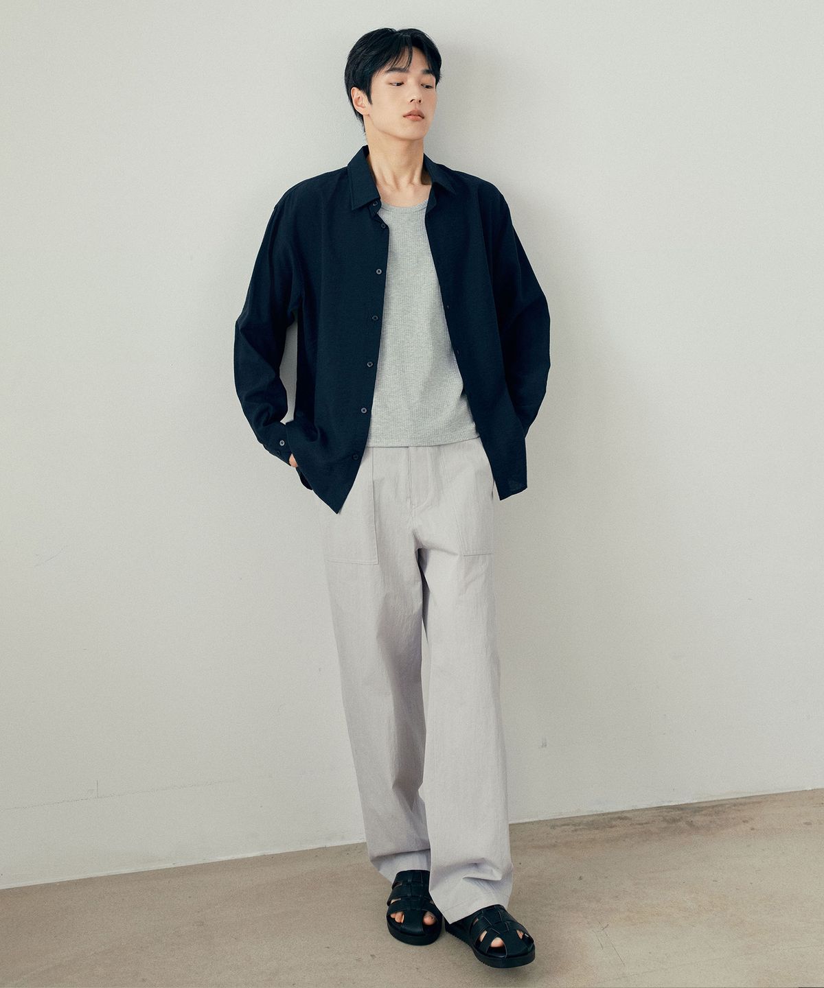 마인드브릿지(MINDBRIDGE) [2PACK][COUTURE]어드 저스트 세미 와이드 퍼티그 팬츠 - 4color