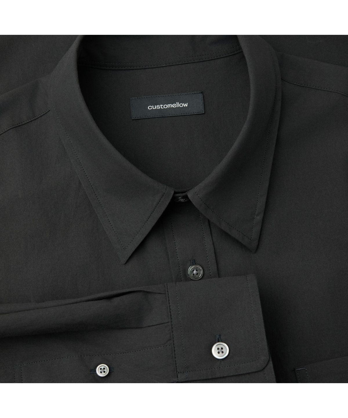 커스텀멜로우(CUSTOMELLOW) Black Regular Fit Pocket Detail Shirt CWSAM26221BKX