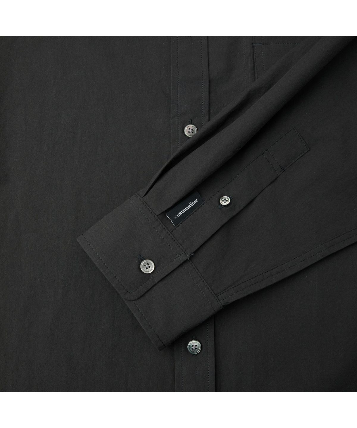커스텀멜로우(CUSTOMELLOW) Black Regular Fit Pocket Detail Shirt CWSAM26221BKX