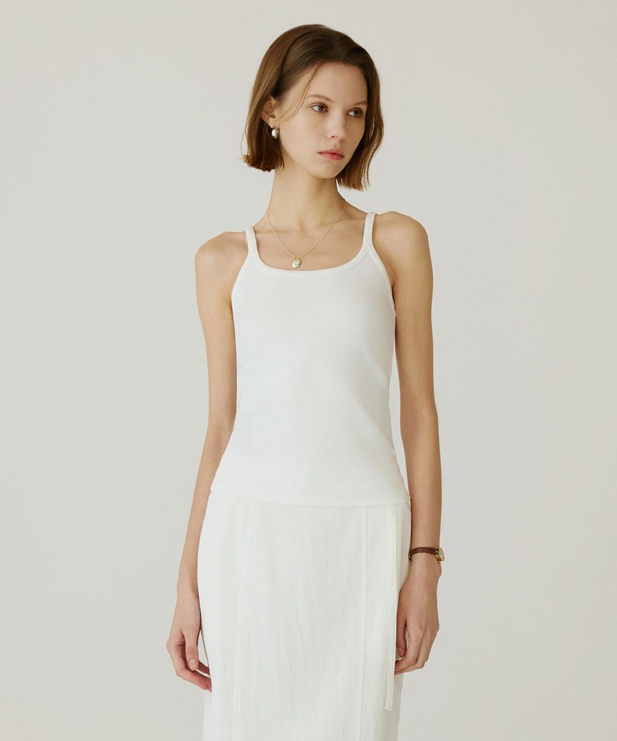 시야쥬(SIYAZU) SITP5270 컴포트 U넥 나시탑_Ivory