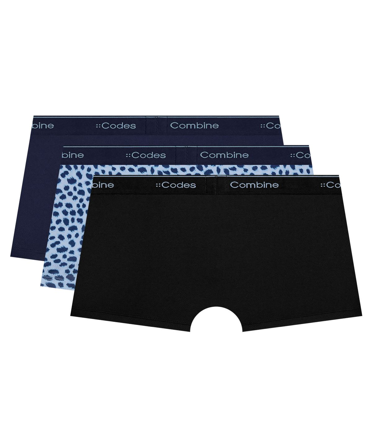 코데즈컴바인 이너웨어(CODES COMBINE INNERWEAR) 레오파드 인 블루 에어로쿨 메쉬 드로즈 3PACK