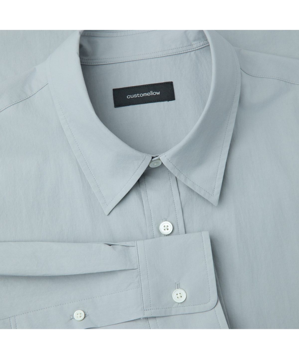 커스텀멜로우(CUSTOMELLOW) Grey Regular Fit Pocket Detail Shirt CWSAM26221GYX