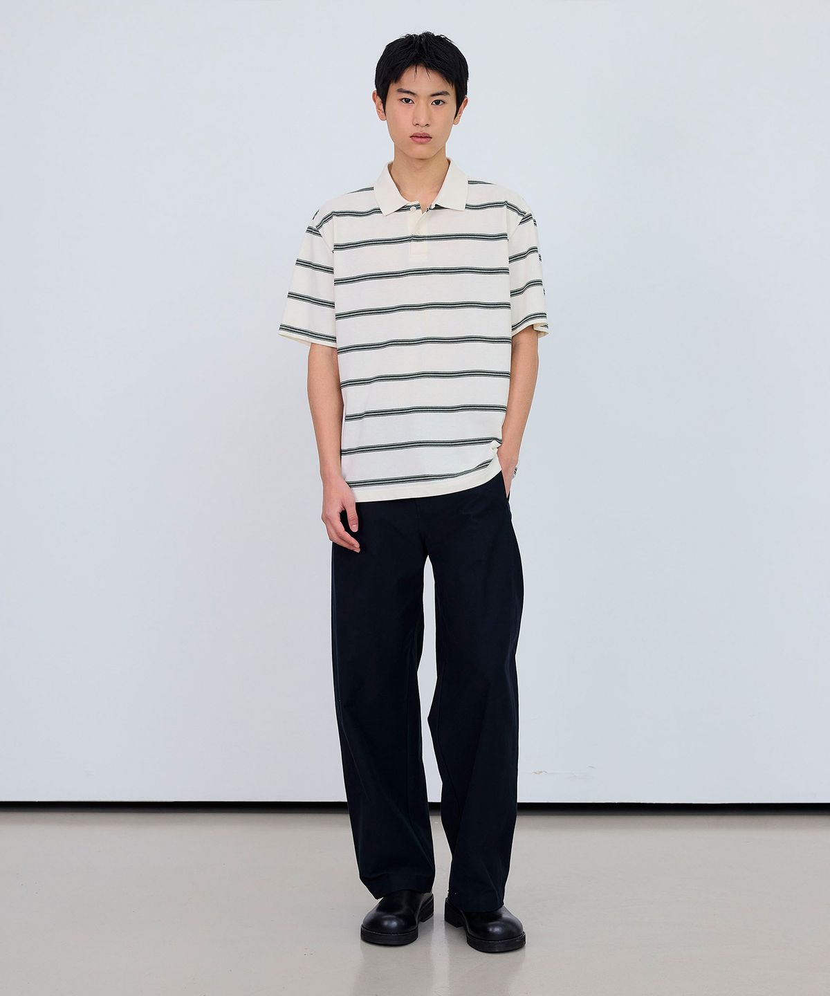 마인드브릿지(MINDBRIDGE) 커브드 세미 와이드 데일리 팬츠 - 4color